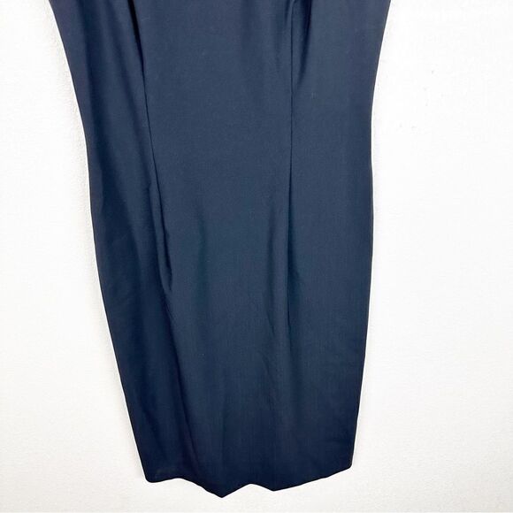 Hugo Boss Dirusa Fundamentals Black Sheath Stretch Sleeveless Dress Midi Size 2 - Picture 3 of 8